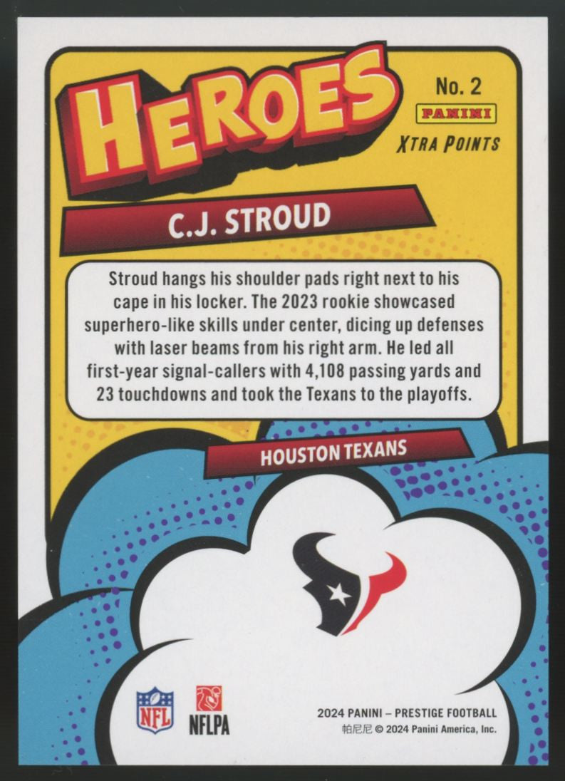 2024 Panini Prestige C.J. Stroud Heroes Purple Xtra Points /99 #2