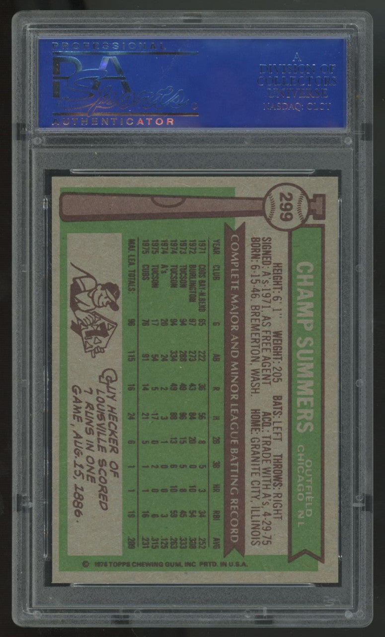 1976 Topps Champ Summers RC #299 PSA 8