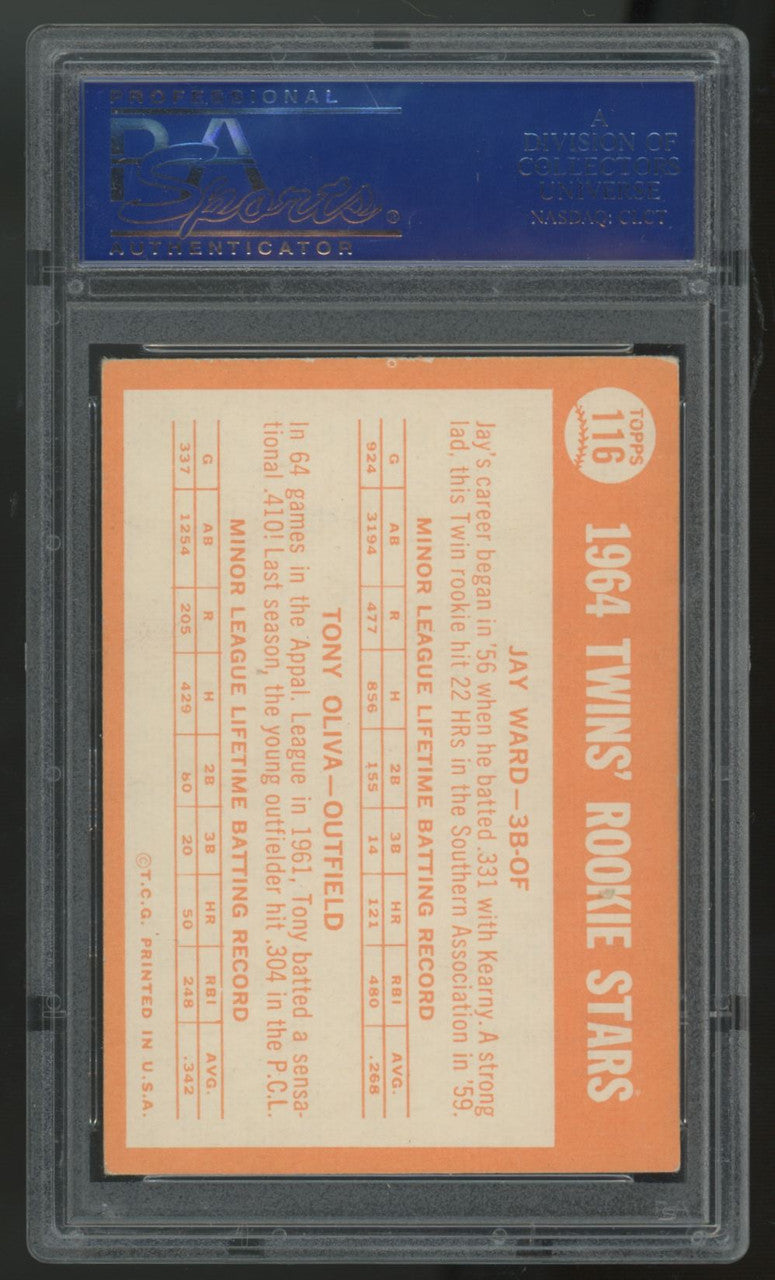 1964 Topps Jay Ward/Tony Oliva RC Rookie Stars #116 PSA 5