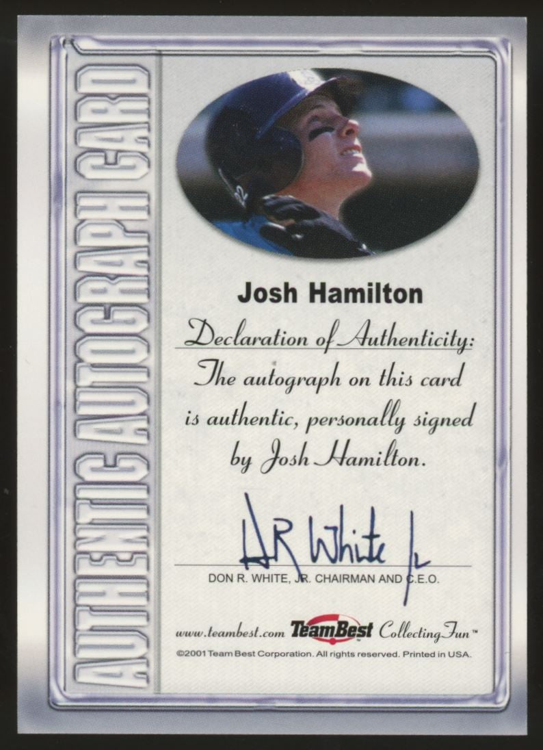 2001 Team Best Josh Hamilton On Card Auto