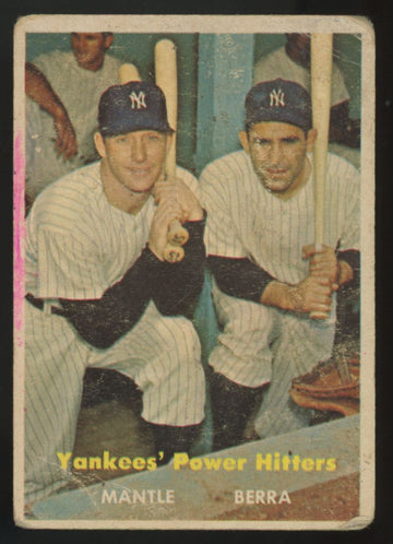 1957 Topps Mickey Mantle/Yogi Berra Yankees' Power Hitters #407 Poor (MK)