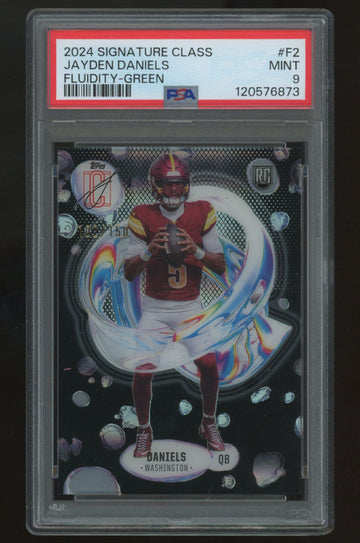 2024 Signature Class Jayden Daniels RC Fluidity Green /150 #F-2 PSA 9