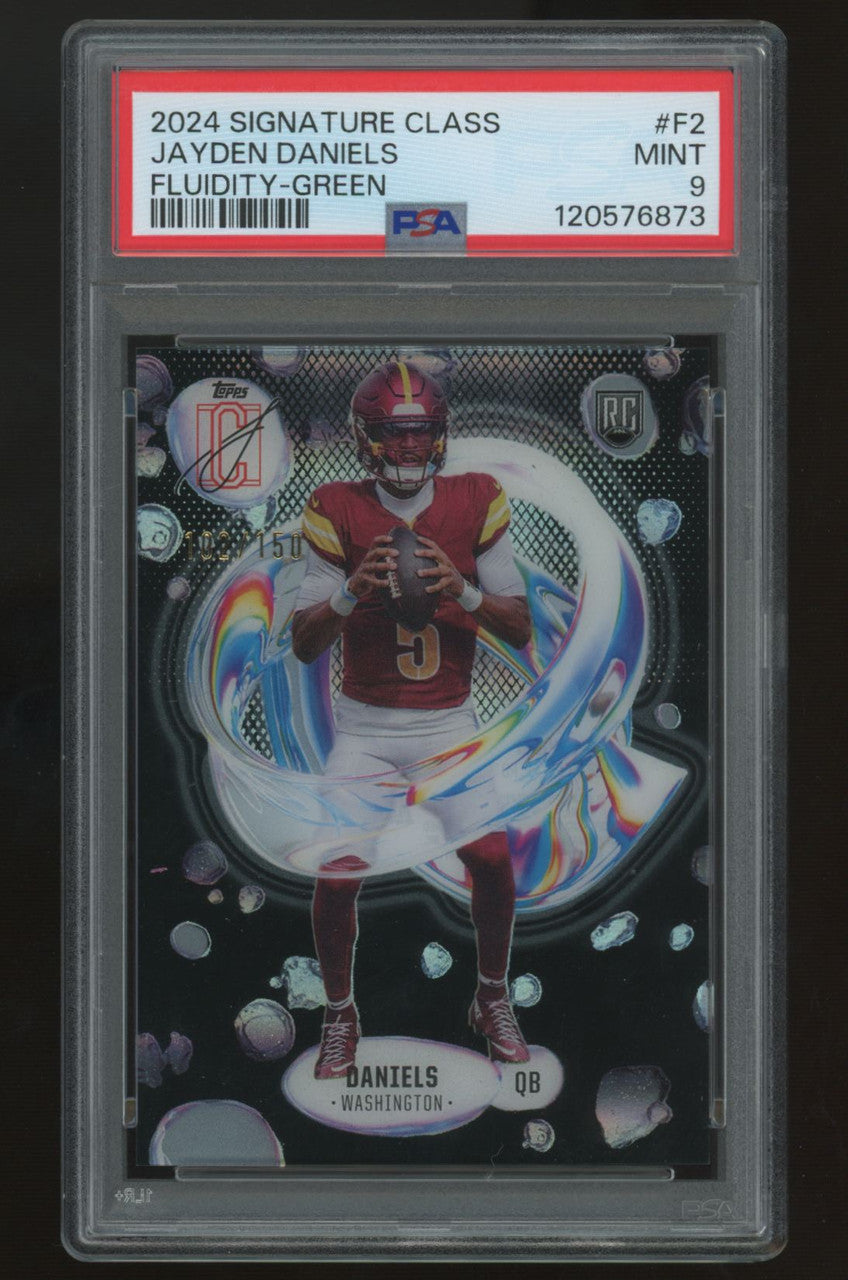 2024 Signature Class Jayden Daniels RC Fluidity Green /150 #F-2 PSA 9