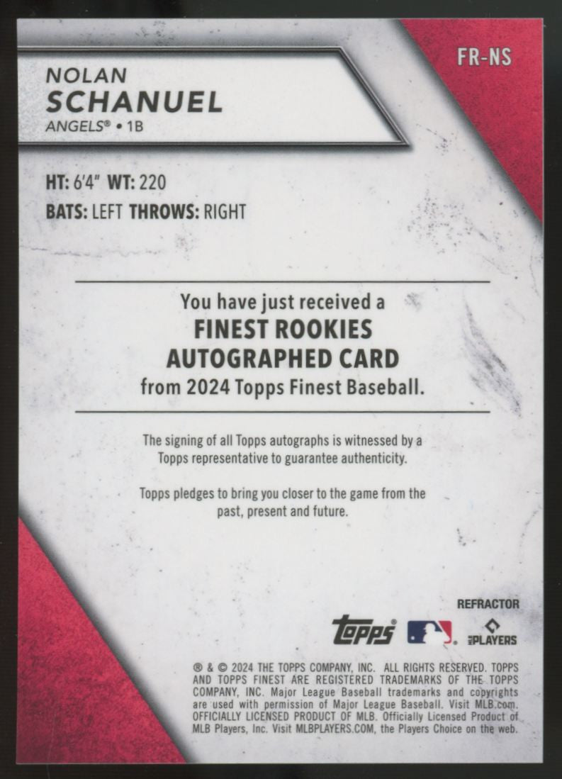 2024 Topps Finest Nolan Schanuel RC Refractor Auto #FR-NS