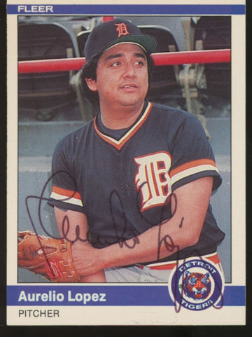 1984 Fleer Aurelio Lopez #86 Signed Auto JSA