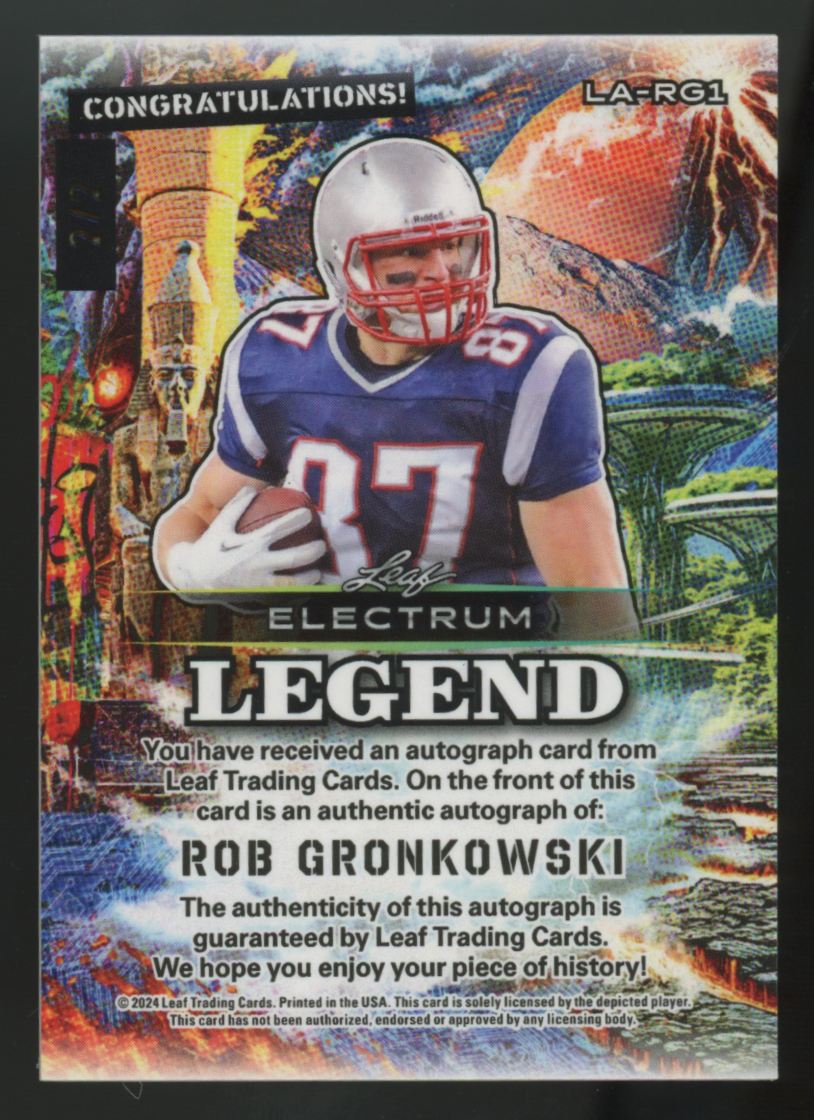 2024 Leaf Electrum Legend Rob Gronkowski Red Auto /2 #LA-RG1