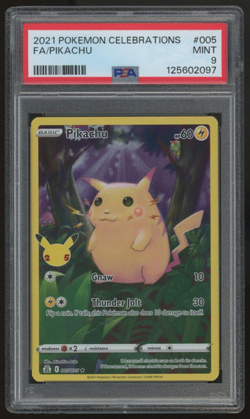 2021 Pokemon Pikachu Celebrations Full Art #005 PSA 9 (D)