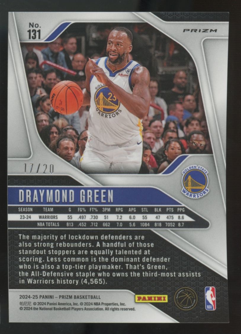 2024-25 Panini Prizm Draymond Green Fast Break Bronze /20 #131