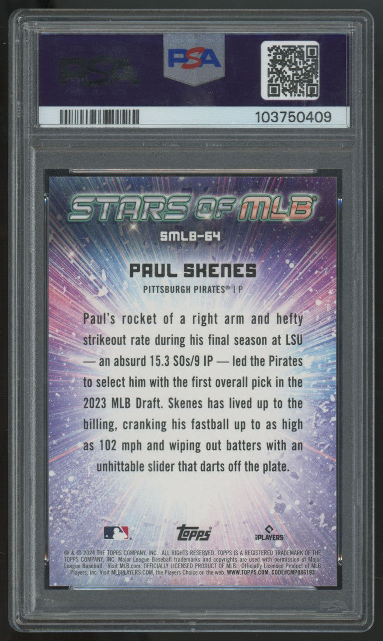 2024 Topps Update Paul Skenes RC Stars Of MLB #SMLB-64 PSA 10