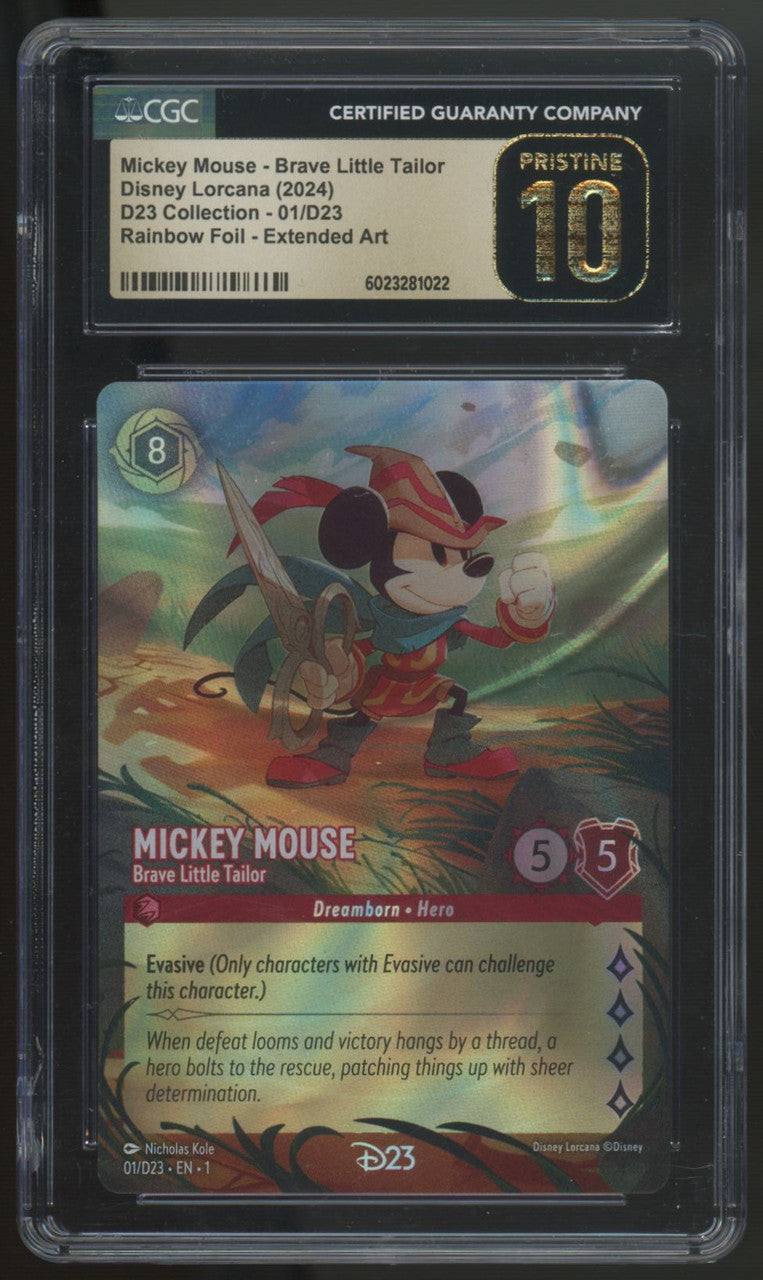 2024 Lorcana Mickey Mouse Brave Little Tailor D23 Collection #01 CGC Pristine 10