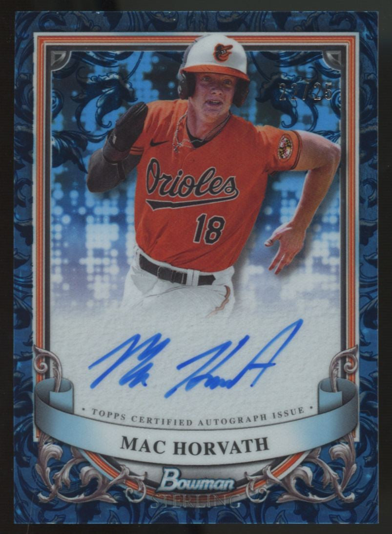 2024 Bowman Sterling Mac Horvath Prospect Blue Auto /25 #PA-MH