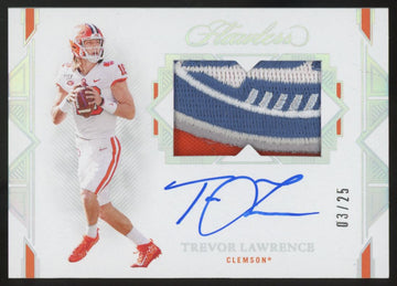 2022 Panini Flawless Collegiate Trevor Lawrence Patch Auto /25 #PA-TLA