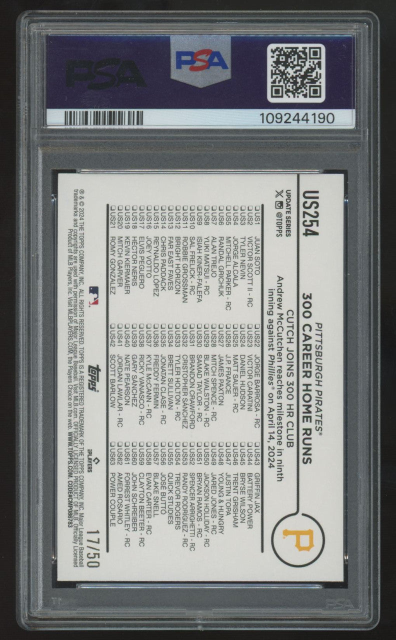 2024 Topps Update Andrew McCutchen Mummy /50 #US254 PSA 9