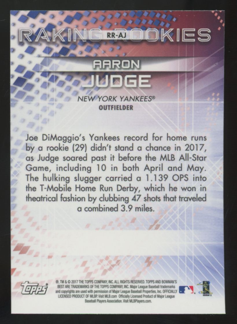 2017 Bowman's Best Aaron Judge RC Raking Rookies Refractor #RR-AJ