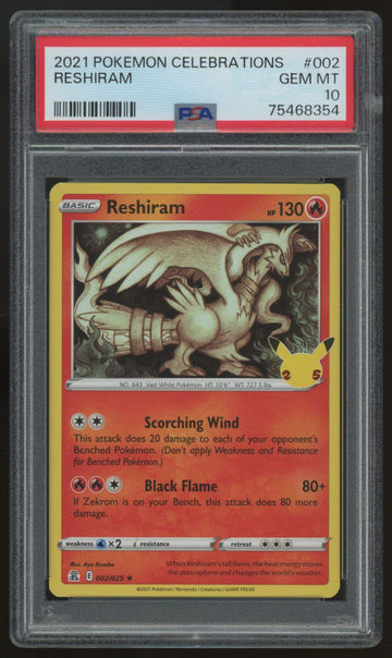 2021 Pokemon Reshiram Classic Collection #002 PSA 10