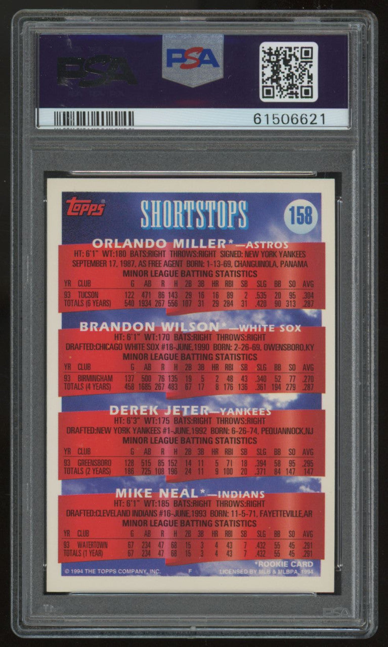 1994 Topps Gold Prospects Derek Jeter RC #158 PSA 9