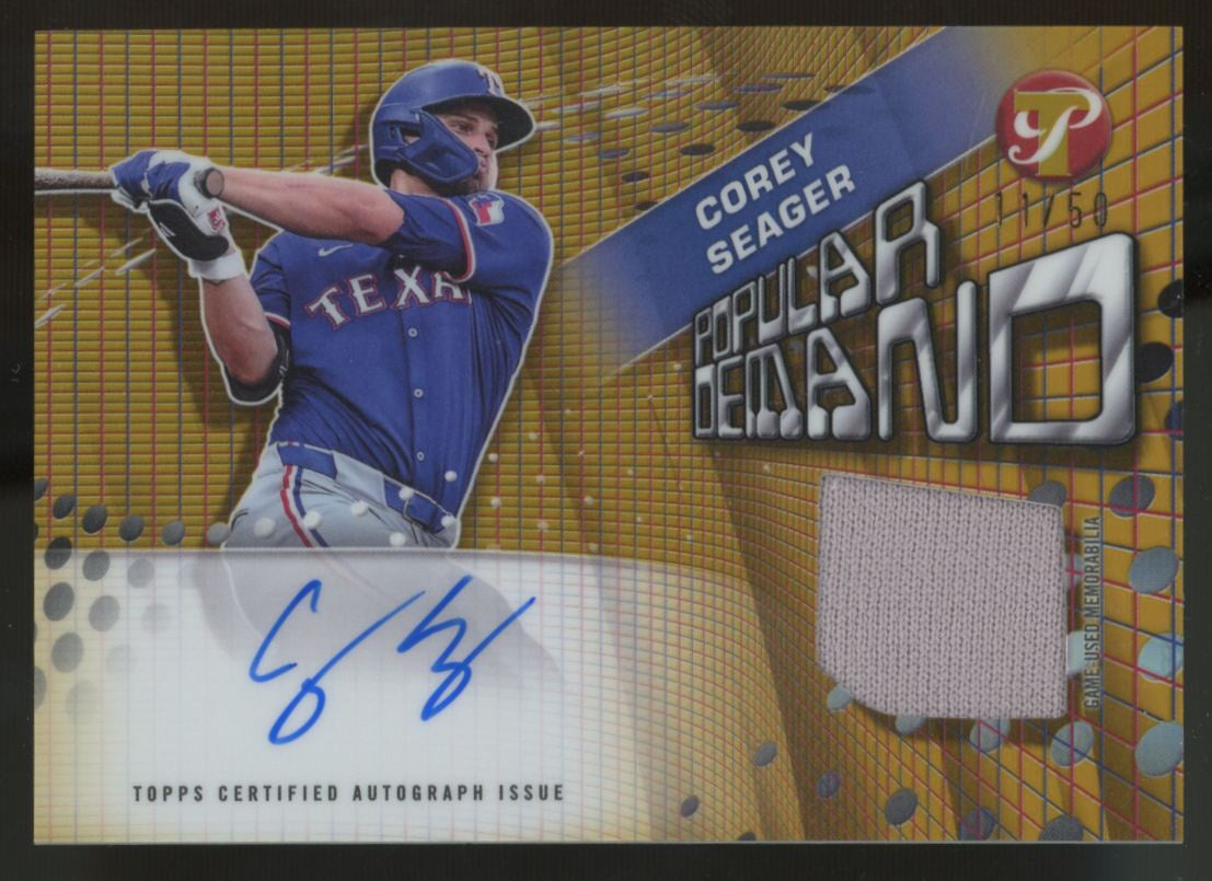 2025 Topps Pristine Corey Seager Popular Demand Gold Patch Auto /50 #PPDAR-CS