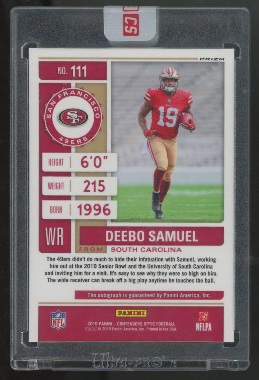 2019 Panini Contenders Optic Deebo Samuel RC Rookie Ticket Auto #111
