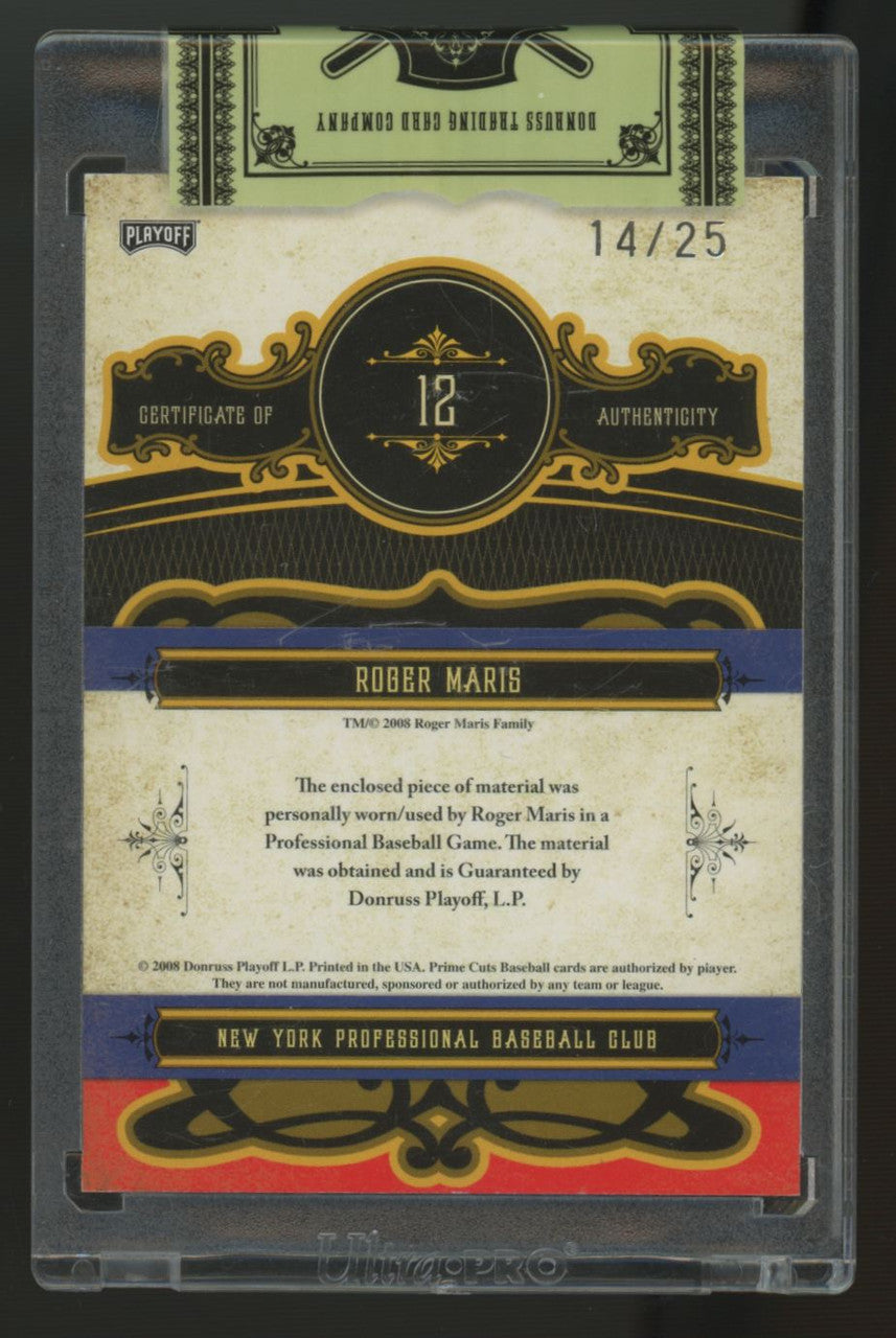 2008 Donruss Playoff Roger Maris Game-Worn Patch /25 #12