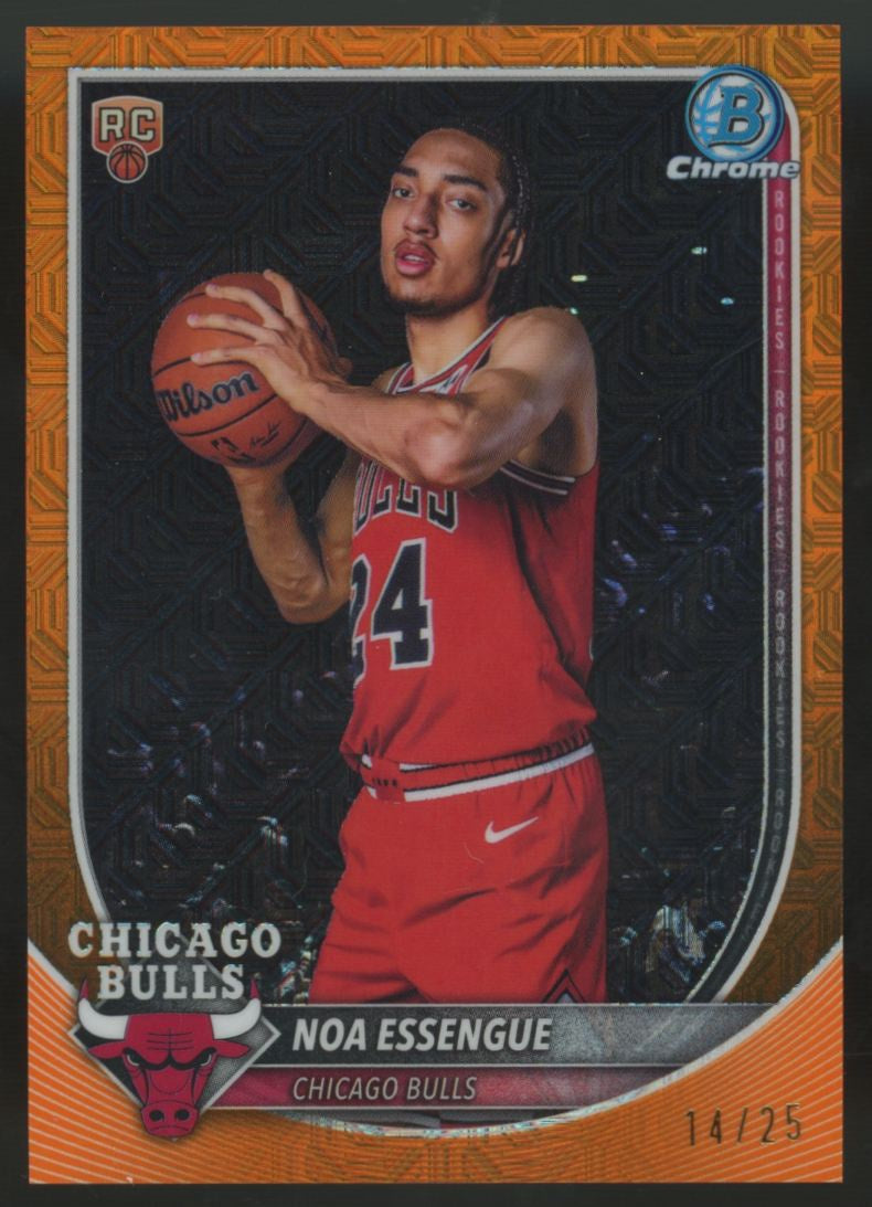 2025-26 Bowman Chrome Mega Noa Essengue RC Orange Refractor /25 #BCV-12