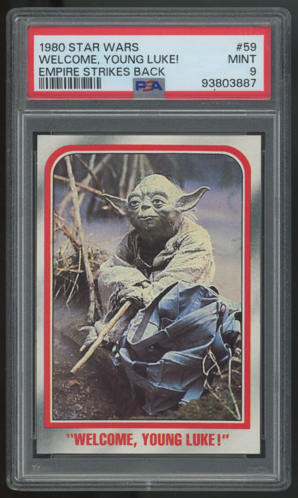 1980 Star Wars The Empire Strikes Back Yoda Welcome, Young Luke #59 PSA 9