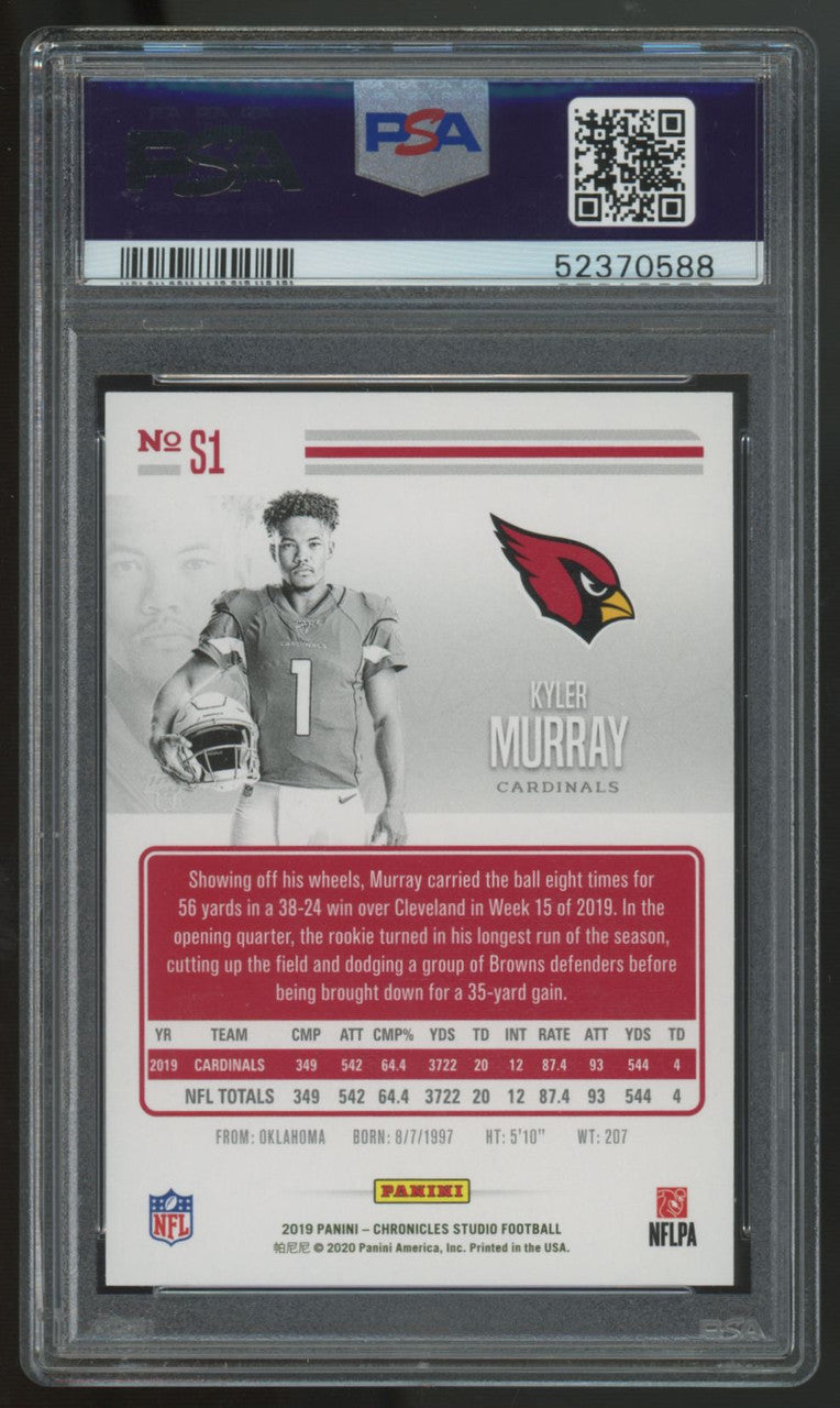 2019 Panini Chronicles Studio Kyler Murray RC #S1 PSA 10
