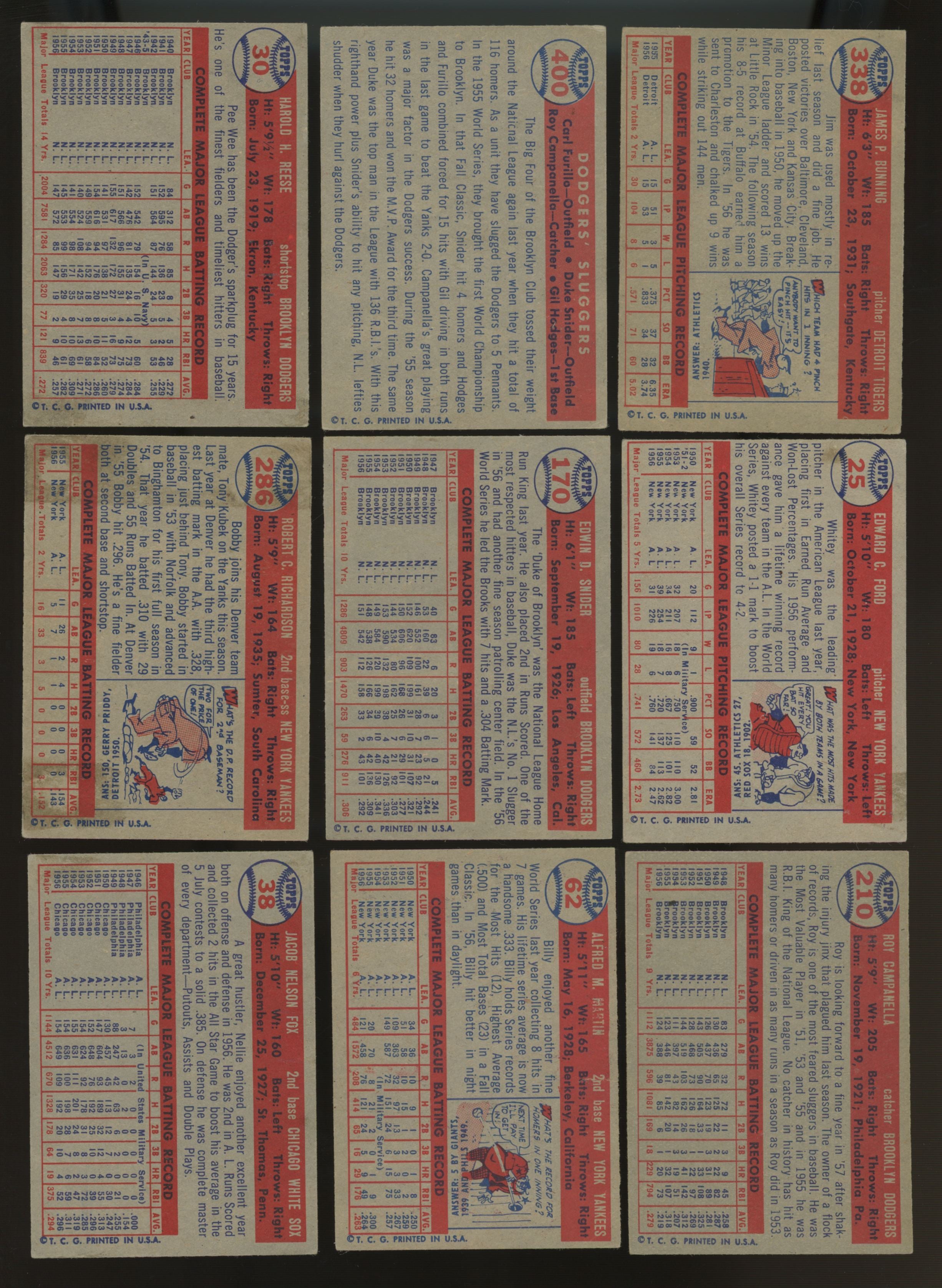 1957 Topps Baseball Complete Set (407) VG-EX/EX