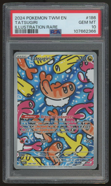 2024 Pokemon Tatsugiri Twilight Masquerade Illustration Rare #186 PSA 10 (B)