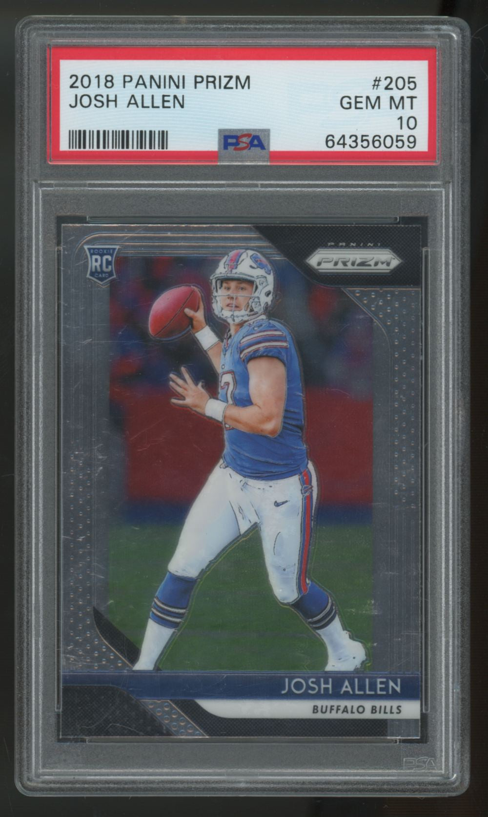 2018 Panini Prizm Josh Allen RC #205 PSA 10