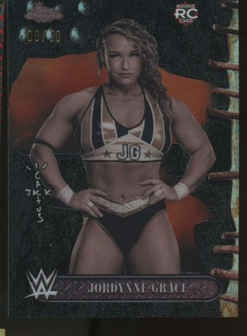 2025 Topps Chrome WWE Cactus Jack Jordynne Grace RC Black Refractor /10 #69