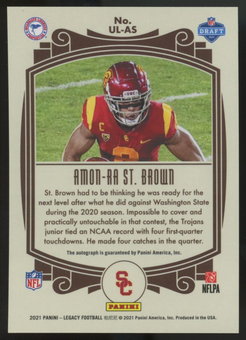 2021 Legacy Amon-Ra St. Brown RC Under the Lights Auto #UL-AS