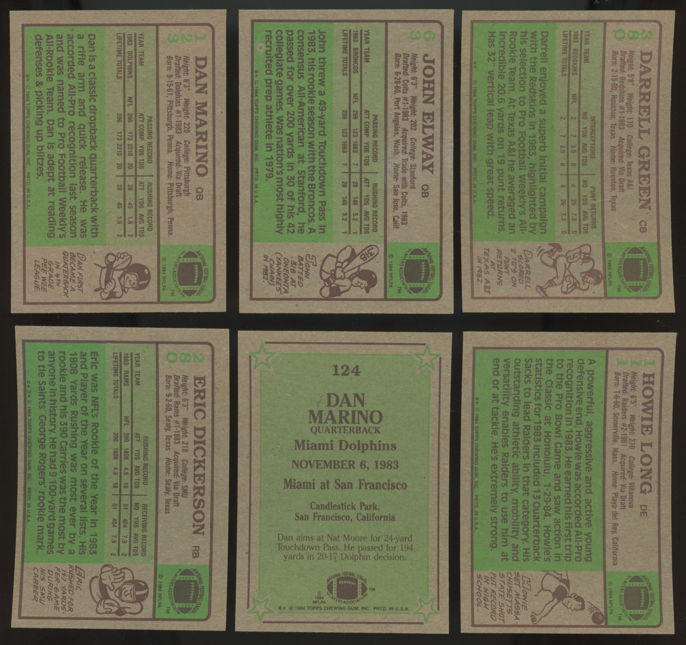 1984 Topps Football Complete Set (396) EX/MT-NM
