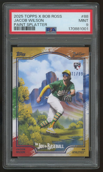 2025 Topps X Bob Ross Jacob Wilson RC Paint Splatter /99 #88 PSA 9