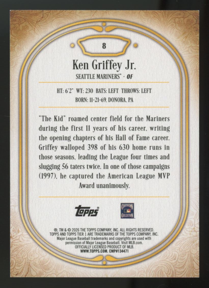 2026 Topps Tier One Ken Griffey Jr. Silver Foil /75 #8