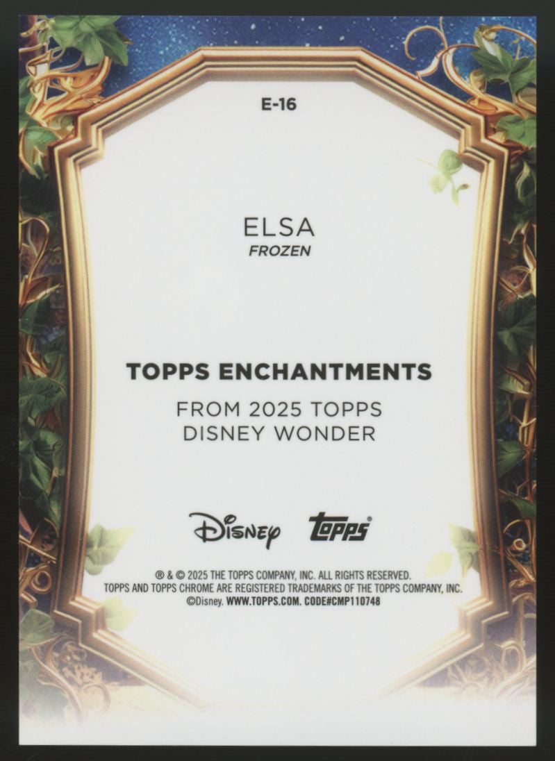 2025 Topps Disney Wonder Elsa Enchantments Chrome Refractor #E-16