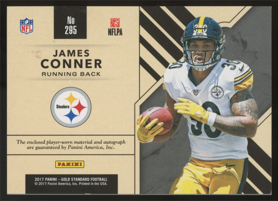 2017 Panini Gold Standard James Conner RC Gold Triple Patch Auto RPA /25 #295