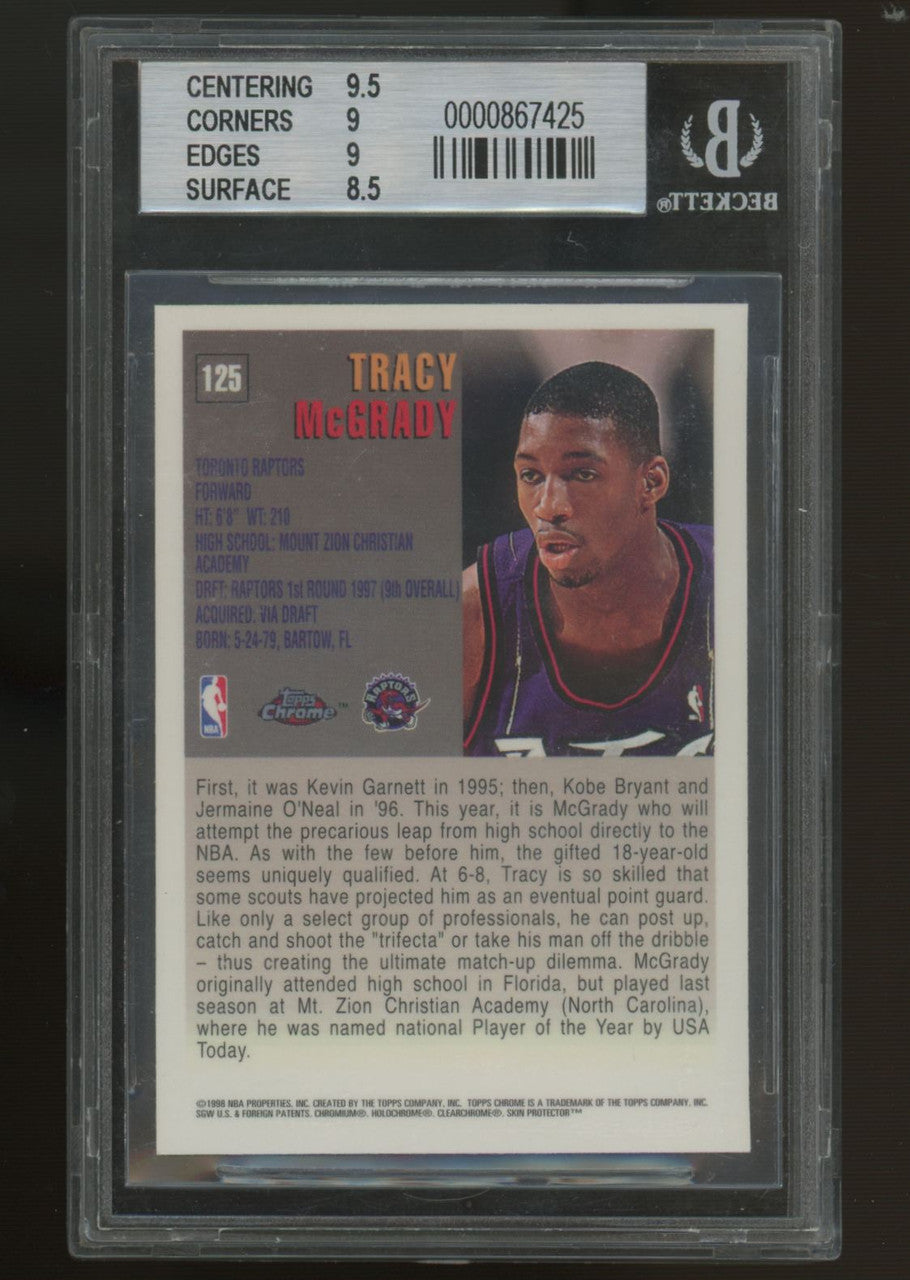 1997/98 Topps Chrome Tracy McGrady RC #125 BGS 9