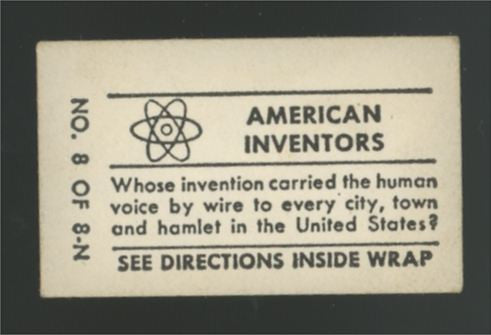 1948 Topps Magic Alexander Graham Bell American Inventors #8 VG