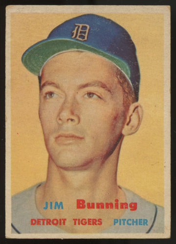 1957 Topps Jim Bunning RC #338 VG (Creases)