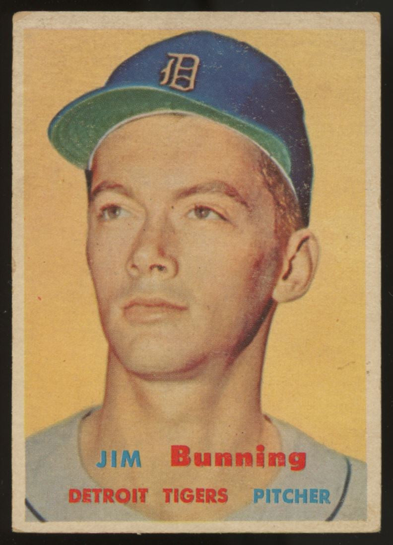 1957 Topps Jim Bunning RC #338 VG (Creases)