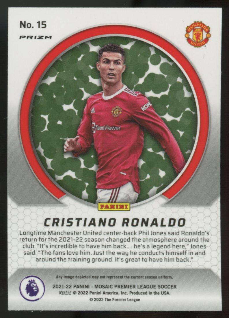2021-22 Mosaic Premier League Cristiano Ronaldo Intl Men of Mastery Prizm #15