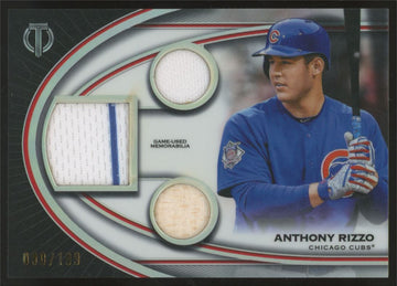 2026 Topps Tribute Anthony Rizzo Triple Relics Bat Patch Auto /199 #TTR-ARI