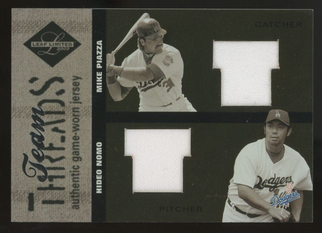 2003 Leaf Limited Mike Piazza/Hideo Nomo Team Threads Dual Patch /50 #TT-27