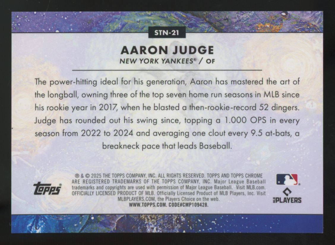 2025 Topps Chrome Cosmic Aaron Judge Stars In The Night #STN-21