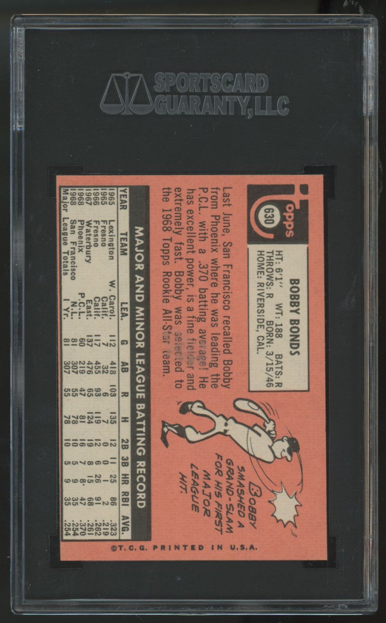 1969 Topps Bobby Bonds RC #630 SGC 7