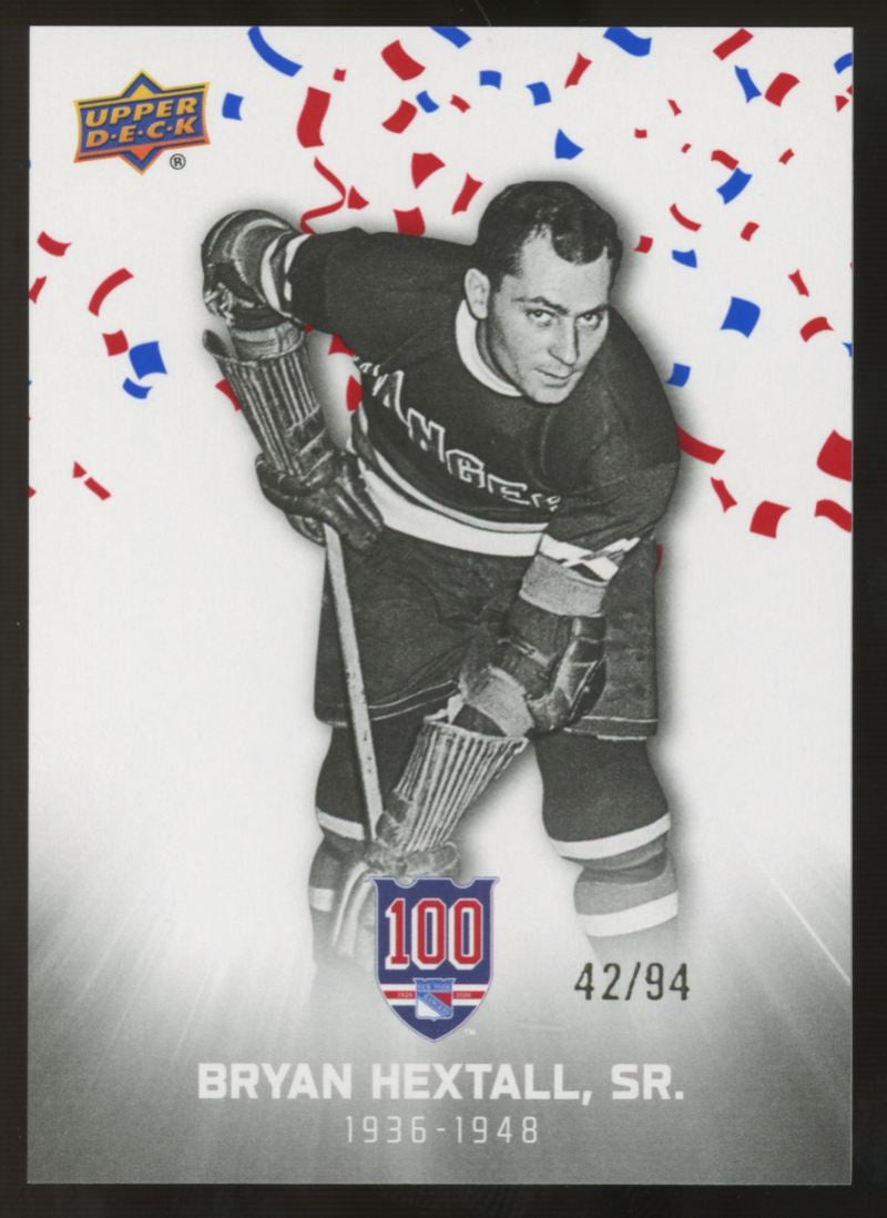 2025-26 UD New York Rangers Centennial Bryan Hextall Sr. Cup Celebration /94 #2