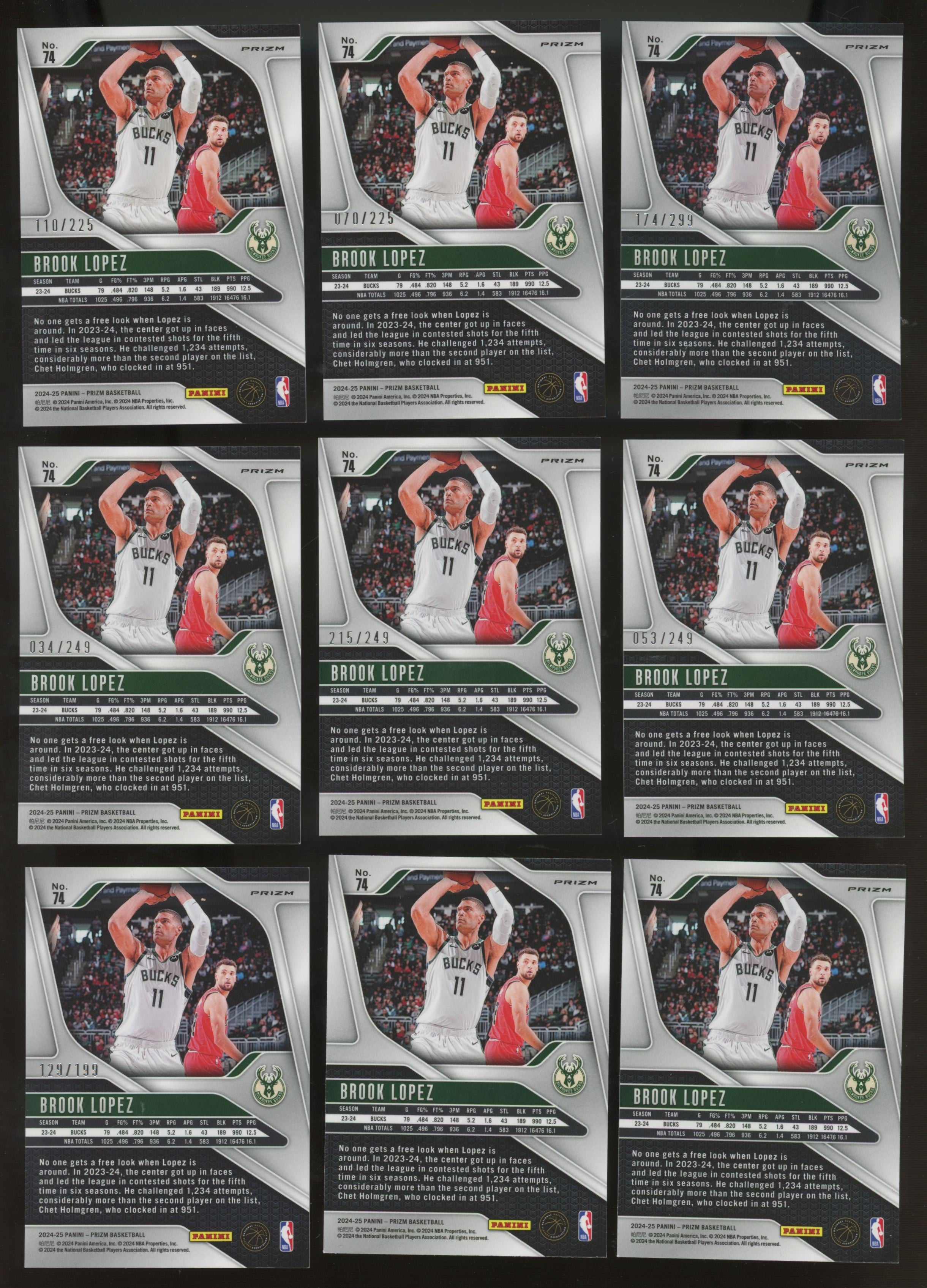 2024-25 Panini Prizm Brook Lopez #74 (Lot Of 25)