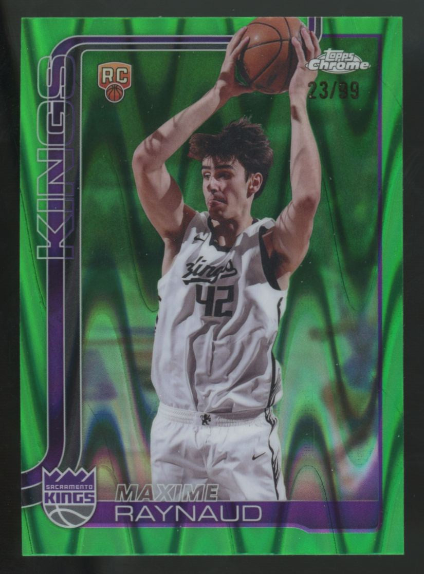 2025-26 Topps Chrome Maxime Raynaud RC Green Raywave /99 #293