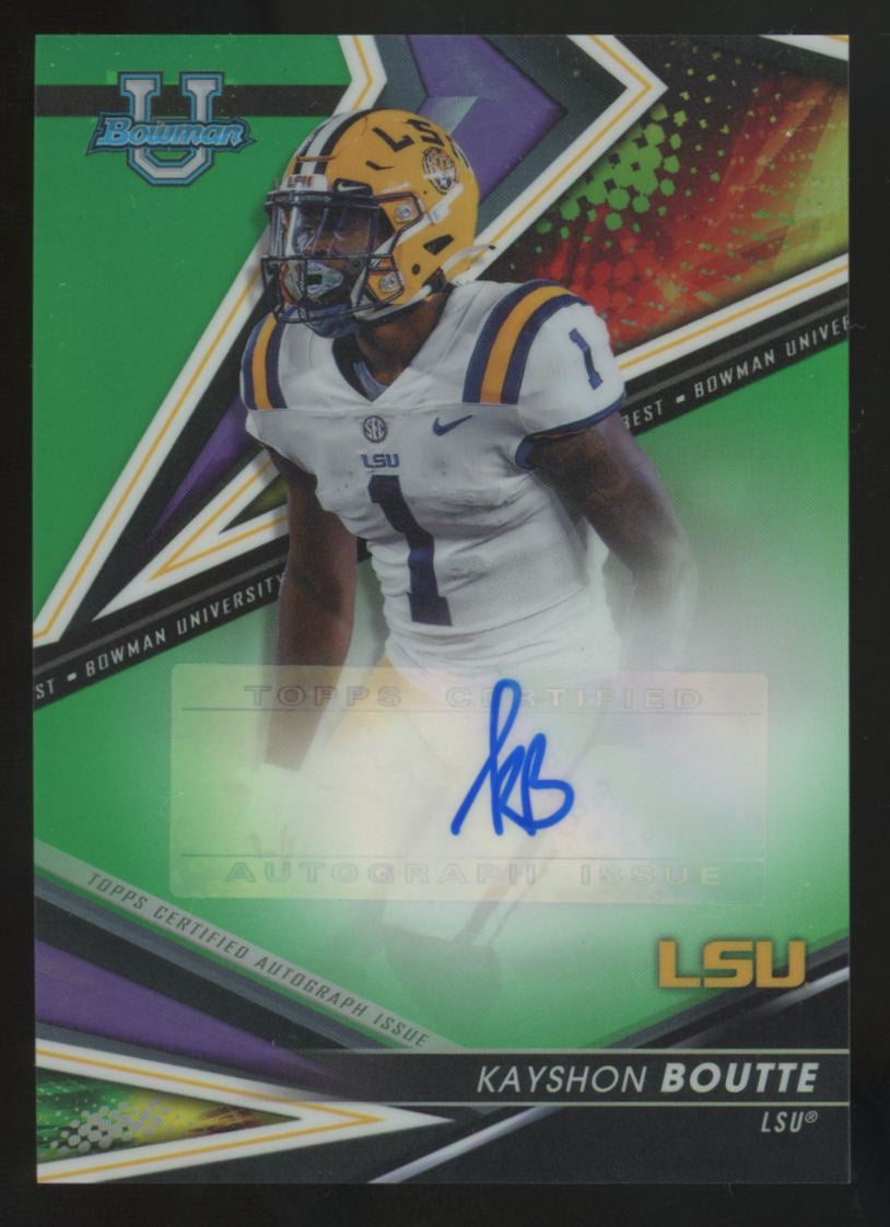 2022 Bowman Best U Kayshon Boutte Best Of '22 Green Refractor Auto /99 #BA-KB