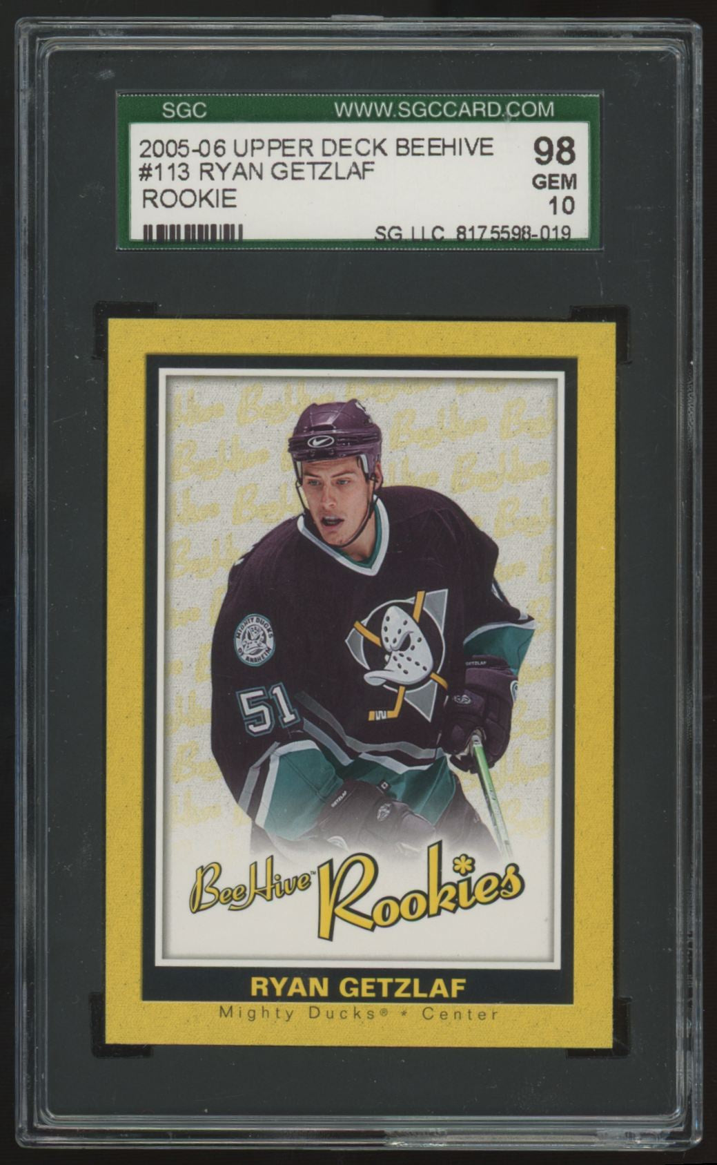 2005-06 Upper Deck Beehive Ryan Getzlaf RC #113 SGC 10